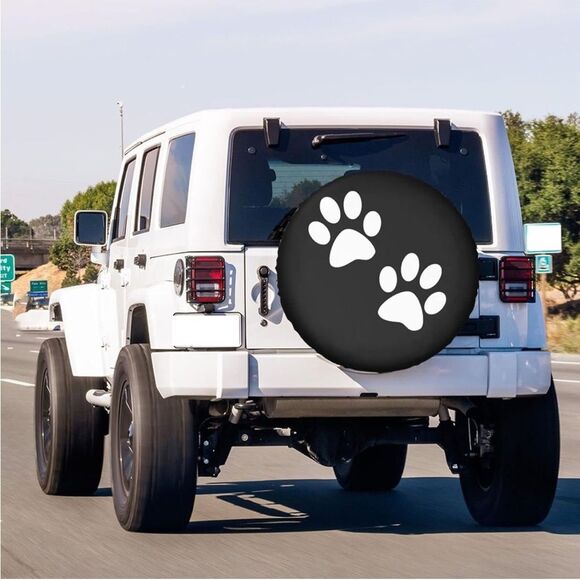 1 pcs Paw Print Spare Tire Cover brown 15 inch - Picture 3 of 3